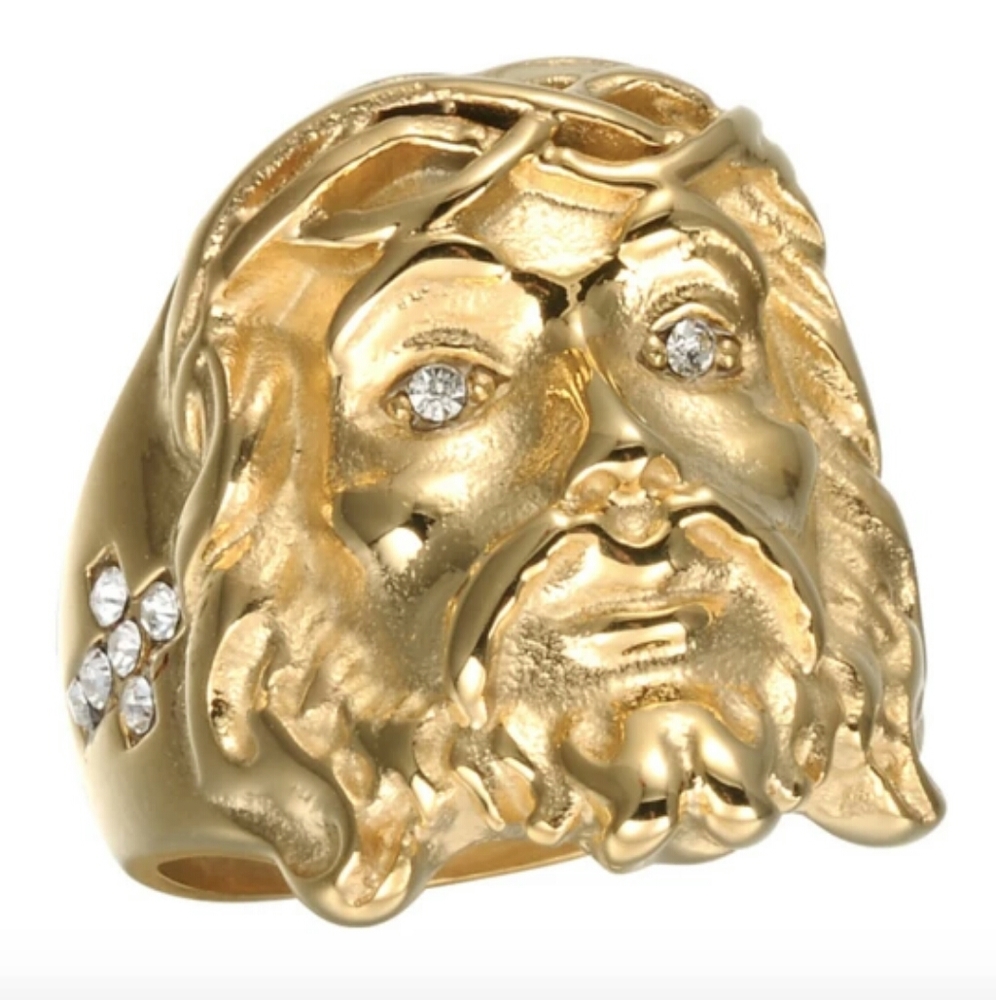 Jesus Face Gold Ring Diamond Jesus Ring Christan